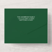 ブラシスクリプト2フォトグリーンオールインワンホリデーカード オールインワン招待状 (裏面)