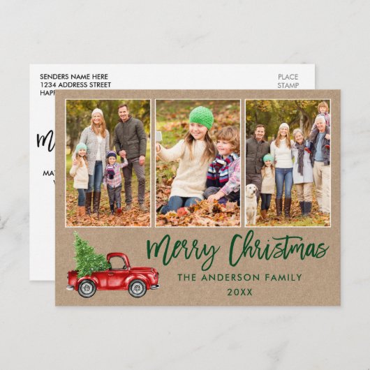 ブラシスクリプト3フォトクリスマストラッククラフト ポストカード (正面/裏面)