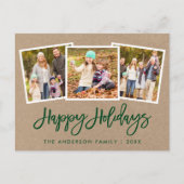 ブラシスクリプト3フォトファミリーホリデークラフト ポストカード (正面)