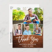 ブラシスクリプト ウッド4 フォト 卒業 ありがとう ポストカード (正面/裏面)