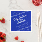 ブラシスクリプト |編集可王室の能な青 |卒業 スタンダードカクテルナプキン (インサイチュ)