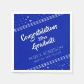 ブラシスクリプト |編集可王室の能な青 |卒業 スタンダードカクテルナプキン (正面)