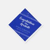 ブラシスクリプト |編集可王室の能な青 |卒業 スタンダードカクテルナプキン (角)