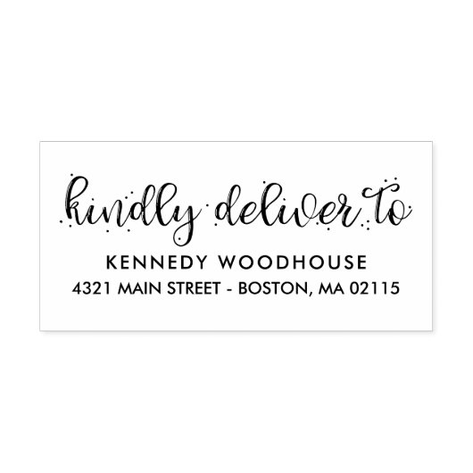 ブラシスクリプト – 親切に配信 – 差出人住所 セルフインキングスタンプ (デザイン)