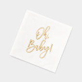 ブラシスクリプトOhベビーシャワー 箔ナプキン (左)