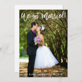 ブラシスクリプトWe得お祝い結婚した招待状Wht 案内状 (正面/裏面)