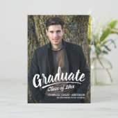 ブラシスクリモダンプトの卒業2枚の写真パーティー 招待状 (スタンド正面)