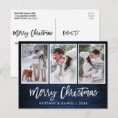 ブラシスクリ素朴プトブルーウッドクリスマス3写真 ポストカード (正面/裏面)