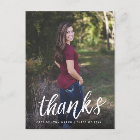 ブラシスク感謝していリプト葉書/白 ポストカード (正面)