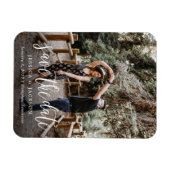 ブラシススタイリッシュクリプト日付マグネットの保存 マグネット (横)