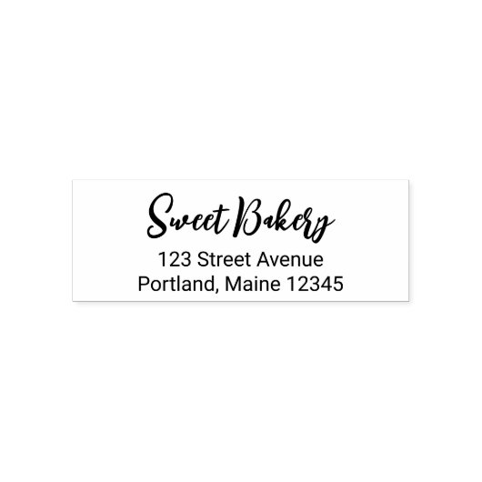 ブラシスタイリッシュスクリプトのビジネス名差出人住所 セルフインキングスタンプ (デザイン)