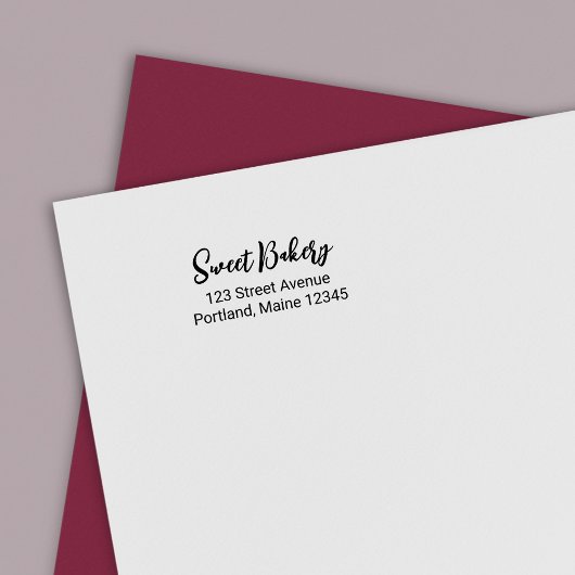 ブラシスタイリッシュスクリプトのビジネス名差出人住所 セルフインキングスタンプ