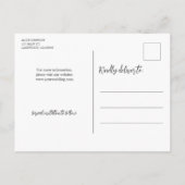 ブラシスタイリッシュスクリプトフォトウェディング日付の保存 案内ポストカード (裏面)