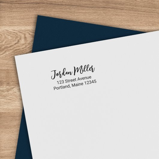 ブラシスタイリッシュスクリプト名差出人住所 セルフインキングスタンプ