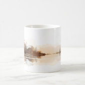 ブラシスタイルの森と川 コーヒーマグカップ (中央)