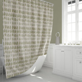 ブラシストライプストロークのセージ シャワーカーテン