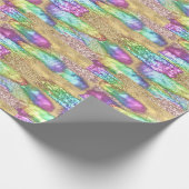ブラシストロアートークユニコーンレインボーフェイクグリッター ラッピングペーパー (角)