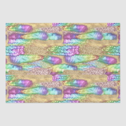 ブラシストロアートークユニコーンレインボーフェイクグリッター 薄葉紙 (正面)