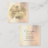 ブラシストロエレガントーク金ゴールドチャンペーンミニマリスト スクエア名刺 (正面/裏面)