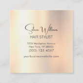 ブラシストロエレガントーク金ゴールドチャンペーンミニマリスト スクエア名刺 (裏面)