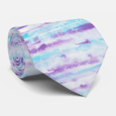 ブラシストロカラフルーク(紫の青と白) ネクタイ (ロール)