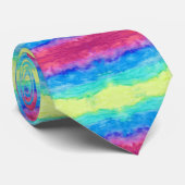 ブラシストロカラフルーク（青と黄） ネクタイ (ロール)