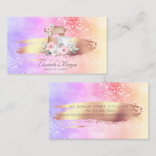 ブラシストロモダンーク型ホログラフィックフローラミキサ 名刺 (正面/裏面)