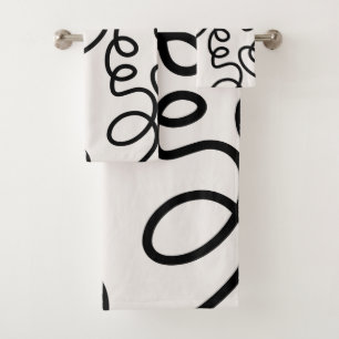 ブラシストロモダンーミニマルク(白黒) バスタオルセット