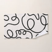 ブラシストロモダンーミニマルク（白黒） バスタオルセット (ハンドタオル)