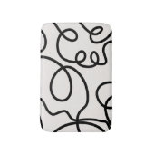 ブラシストロモダンーミニマルク（白黒） バスマット (正面縦)