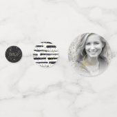 ブラシストロークと紙吹雪ブラック金ゴールドID511 コンフェッティ (正面)