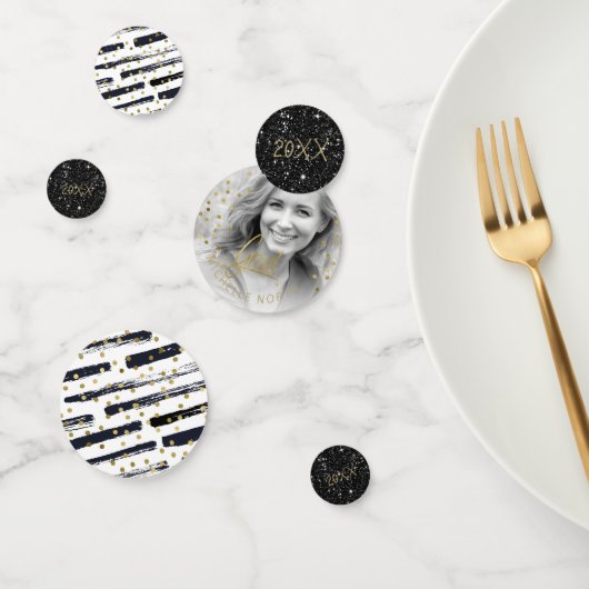 ブラシストロークと紙吹雪ブラック金ゴールドID511 コンフェッティ (グループ)