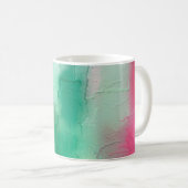 ブラシストロークのグラフィック抽象芸術の背景。芸術  コーヒーマグカップ (正面右)