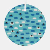 ブラシストロークのシームレスなパターン、手書き。 ガラスオーナメント (裏面)