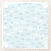 ブラシストロークのシームレスなパターン、手書き。 ガラスコースター (裏面)