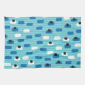 ブラシストロークのシームレスなパターン、手書き。 キッチンタオル (横)