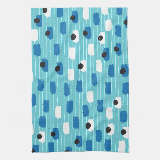 ブラシストロークのシームレスなパターン、手書き。 キッチンタオル (縦)