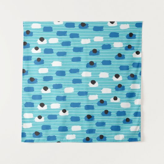 ブラシストロークのシームレスなパターン、手書き。 タペストリー (正面)