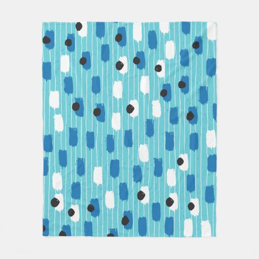 ブラシストロークのシームレスなパターン、手書き。 フリースブランケット (正面)