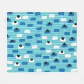 ブラシストロークのシームレスなパターン、手書き。 フリースブランケット (正面(横))