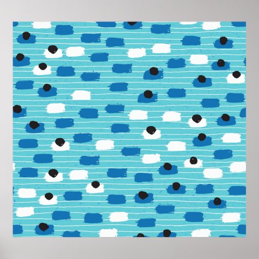 ブラシストロークのシームレスなパターン、手書き。 ポスター (正面)