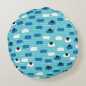 ブラシストロークのシームレスなパターン、手書き。 ラウンドクッション (裏面)