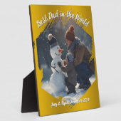 ブラシストロークのフォトフレーム金ゴールドの背景 フォトプラーク (側面)