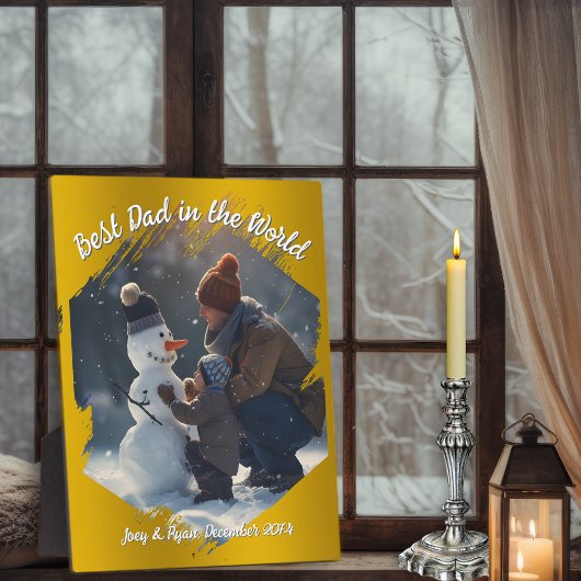 ブラシストロークのフォトフレーム金ゴールドの背景 フォトプラーク