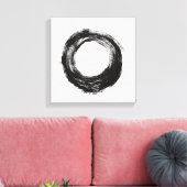 ブラシストロークの円テクスチャ キャンバスプリント (インサイチュ (リビング))