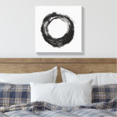 ブラシストロークの円テクスチャ キャンバスプリント (インサイチュ (寝室))