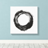 ブラシストロークの円テクスチャ キャンバスプリント (インサイチュ (ウッドフロア))