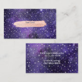 ブラシストロークの紫色の銀河系そして星 名刺 (正面/裏面)