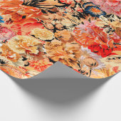 ブラシストロークの花のパターン ラッピングペーパー (角)