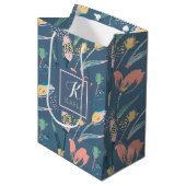 ブラシストロークイラストレーションカラフルチューリップパターン ミディアムペーパーバッグ (正面アングル)